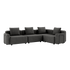 Cobana Grey 4-seater outdoor corner sofa with armrest and powder-coated aluminum frame