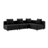 Cobana Lounge Sofa 4-seater corner outdoor sofa in black with powder-coated aluminum frame and cushions without armrest