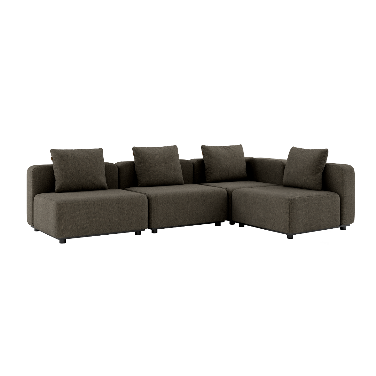 Cobana Lounge Sofa 4-seater corner in brown with modular sections and no armrest, outdoor setting.
