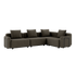 Cobana Lounge Sofa 4-seater corner outdoor sofa in brown with armrests and cushions on aluminum frame