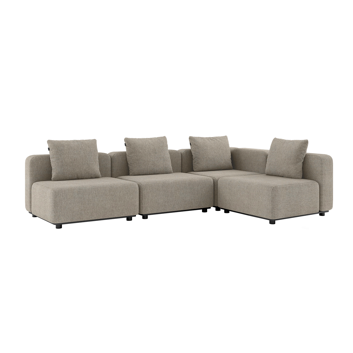 Kirra Sand Cobana Lounge Sofa 4-seater corner outdoor sofa without armrest with powder-coated aluminum frame