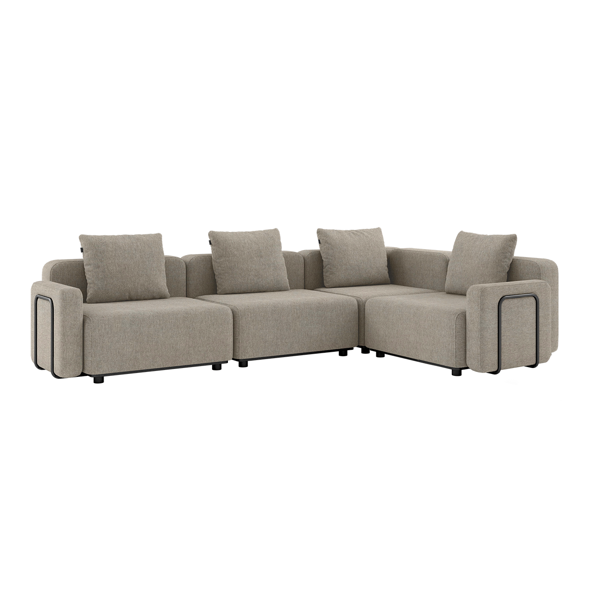 Kirra Sand Cobana Lounge Sofa 4-seater corner with armrest in outdoor setting