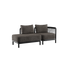 Kirra Lounge Sofa 2-seater with right open end in Kirra Noir outdoor fabric and aluminum frame