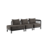 Kirra Lounge Sofa 3-seater with right open end in Kirra Noir outdoor fabric on aluminum frame