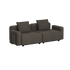 Dark gray two seat modular outdoor sofa with clean Scandinavian lines and two back cushions from sackit designed in Denmark for Nordic weather
