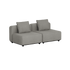 Grey two seat modular outdoor lounge sofa with two cushions and clean Scandinavian lines from sackit designed in Denmark for gardens and terraces