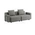 Kirra Sand Cobana Lounge Sofa 2-seater with armrest, powder-coated aluminum frame and cushions, no pouf.