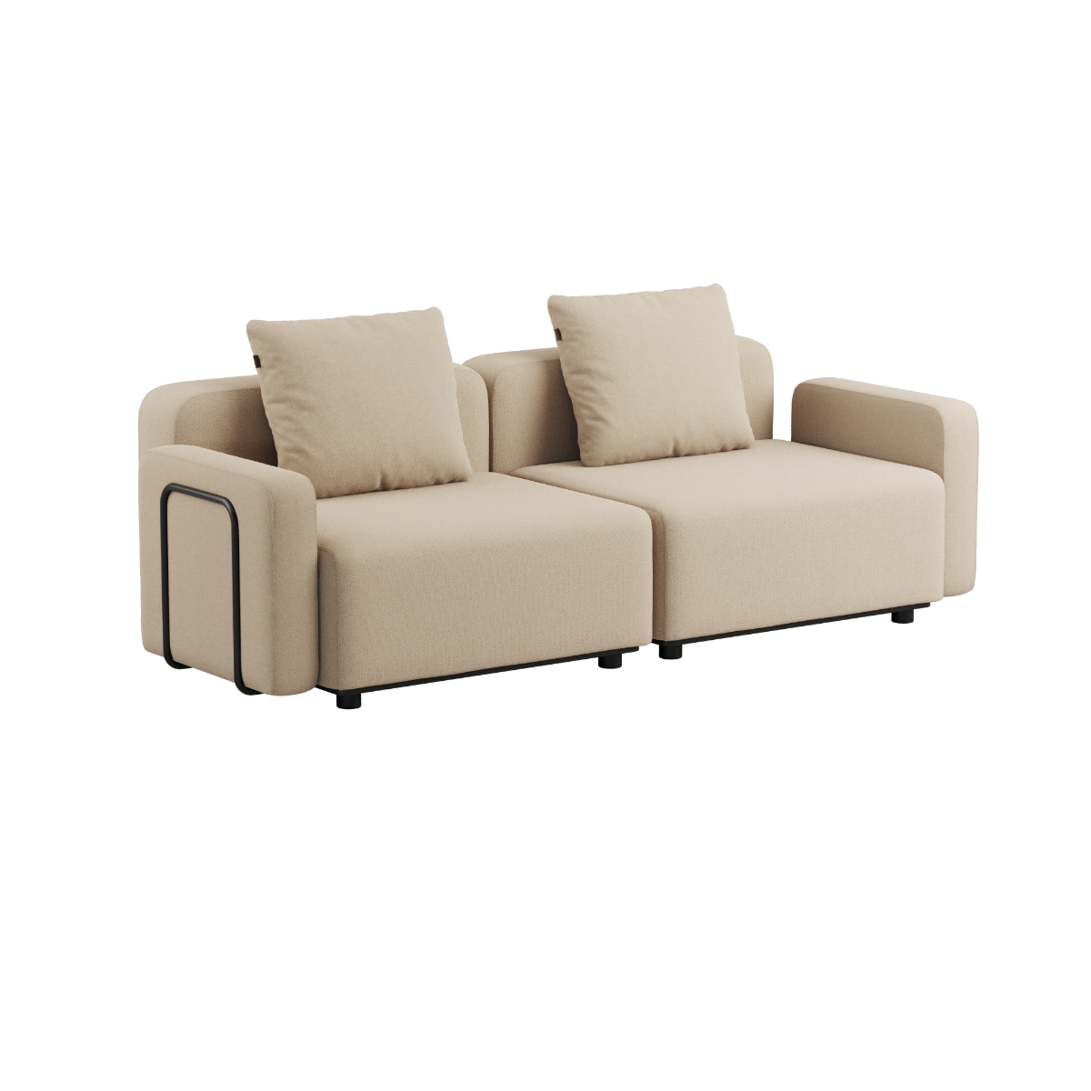 Kirra Indigo Cobana Lounge Sofa 2-seater with armrest, powder-coated aluminum frame and cushions
