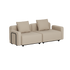 Beige two seat modular outdoor lounge sofa with clean Scandinavian lines and two cushions from sackit for relaxed garden or terrace seating