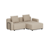 Beige Cobana outdoor lounge sofa with two seats chaise section cushions and armrests by sackit for Scandinavian gardens and terraces