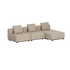 Beige Cobana modular outdoor lounge sofa with three cushions and clean Scandinavian lines by sackit designed in Denmark for Nordic weather