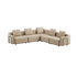 Boucle Beige Cobana Lounge Sofa 5-seater corner with armrest, powder-coated aluminum frame and cushions