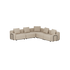 Beige modular five seater corner lounge sofa by sackit with plush cushions and clean Scandinavian lines for stylish outdoor living
