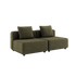 Kirra Olive Cobana Lounge Sofa 2-seater without armrest or pouf with powder-coated aluminum frame and cushions