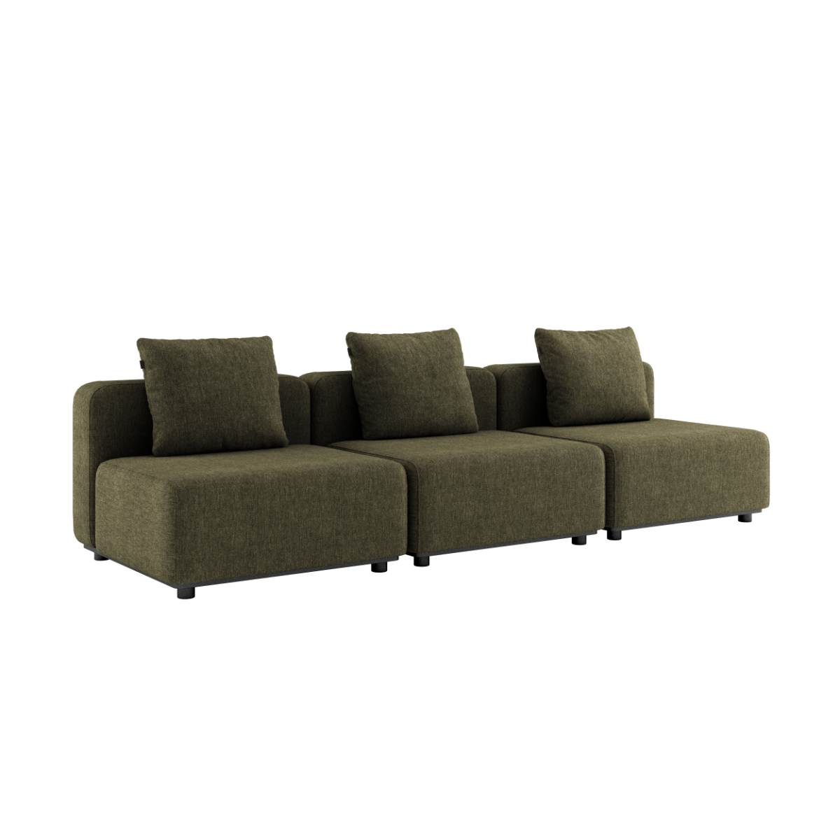 Kirra Olive Cobana Lounge Sofa 3-seater outdoor modular sofa without armrest or pouf