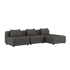 Cobana Lounge Sofa 3-seater chaise in Cobana Grey with powder-coated aluminum frame and cushions.