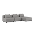 Cobana Lounge Sofa 3-seater chaise in Cobana Sand Melange with powder-coated aluminum frame and cushions.