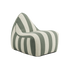 sackit outdoor lounge chair with green and cream stripes for comfortable weather resistant seating in Nordic gardens