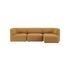 sackit Fjord three seater sofa in warm camel upholstery with softly rounded cushions and a calm Scandinavian design shown against a clean background