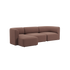 sackit brown three seater chaise left sofa with soft rounded lines and calm Scandinavian design