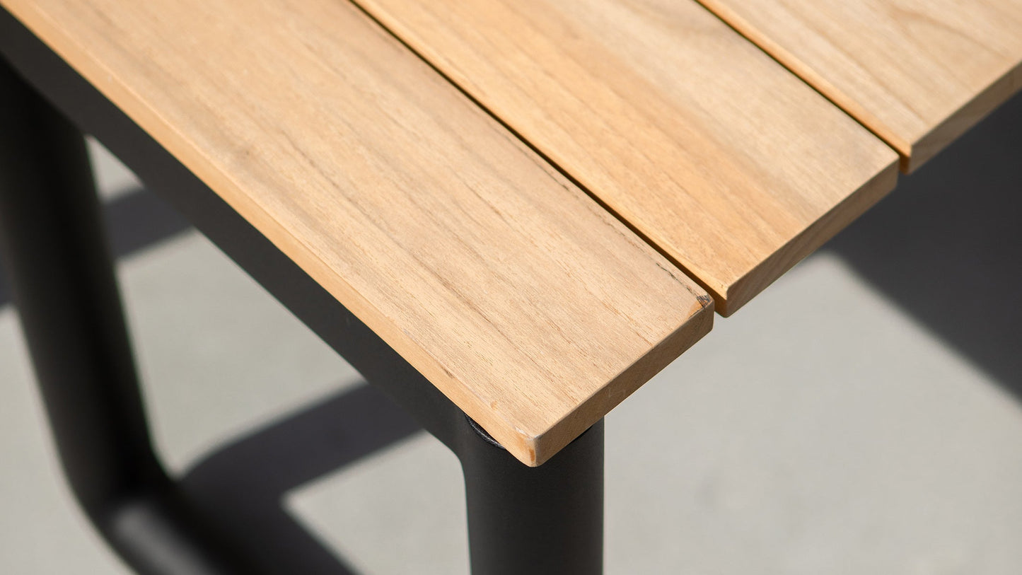 Patio Bench - 190x37 - Outdoor bench in teak wood and aluminum