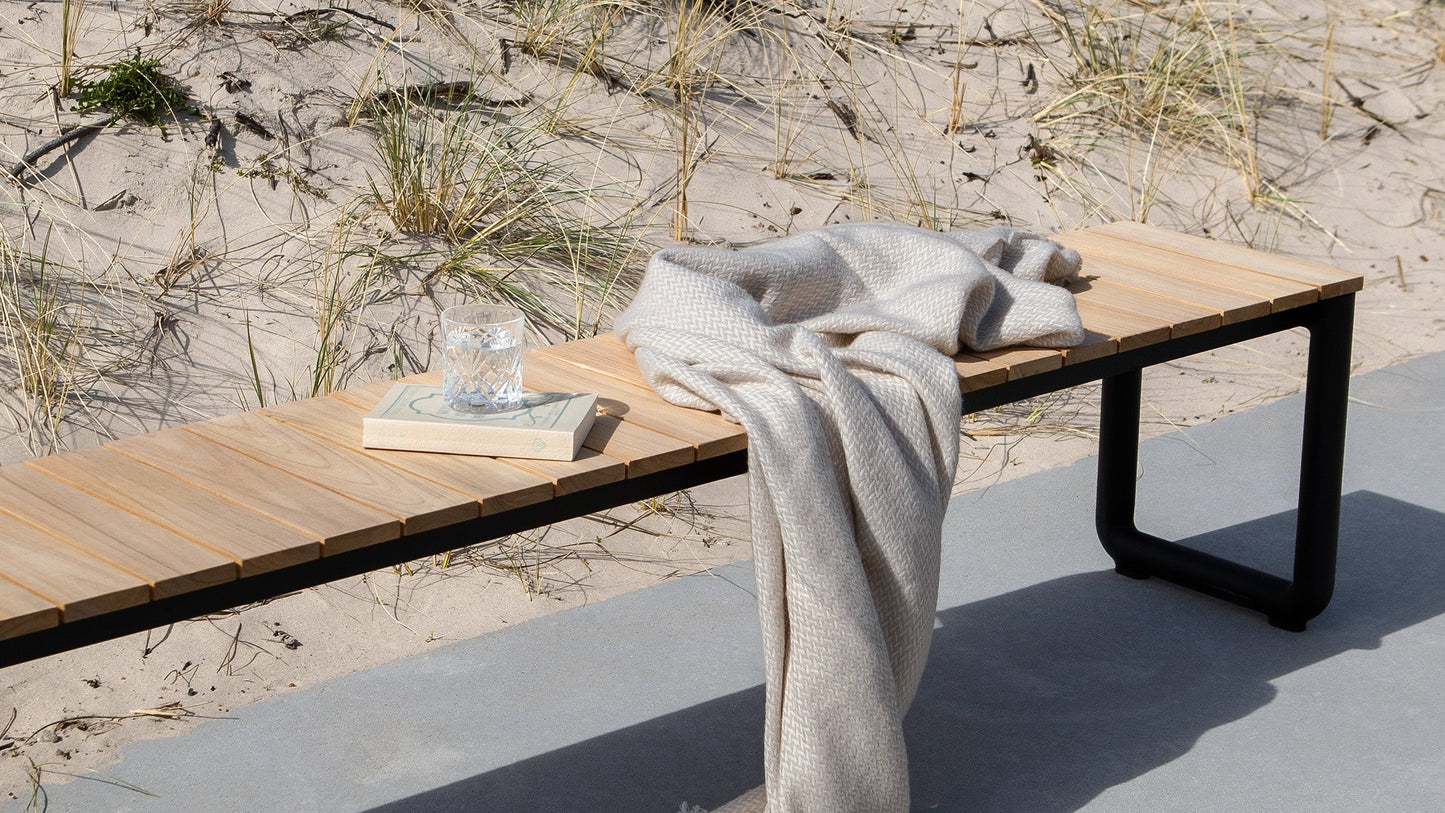 Patio Bench - 190x37 - Outdoor bench in teak wood and aluminum