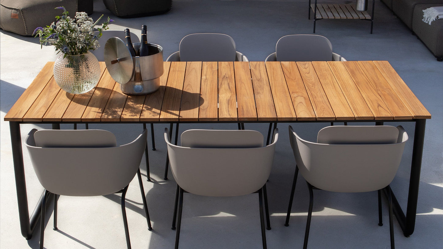 Patio Dining Table - 210x90 - Outdoor Dining Table in teak wood and aluminum