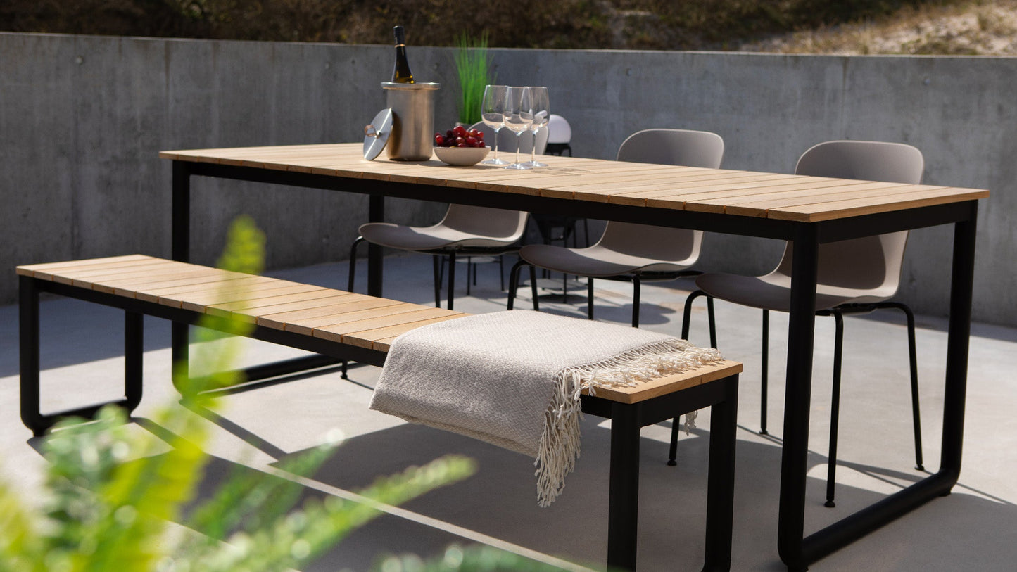 Patio Dining Table - 210x90 - Outdoor Dining Table in teak wood and aluminum