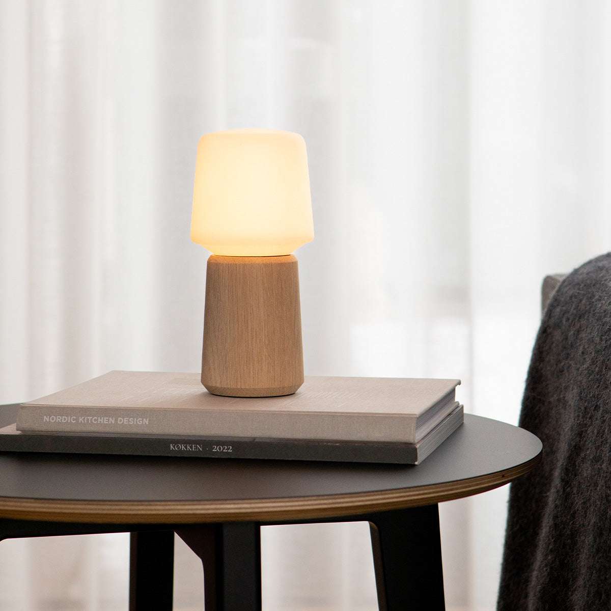 Solid oak wood Oslo Lamp Base in size 10 with smooth natural finish for indoor use
