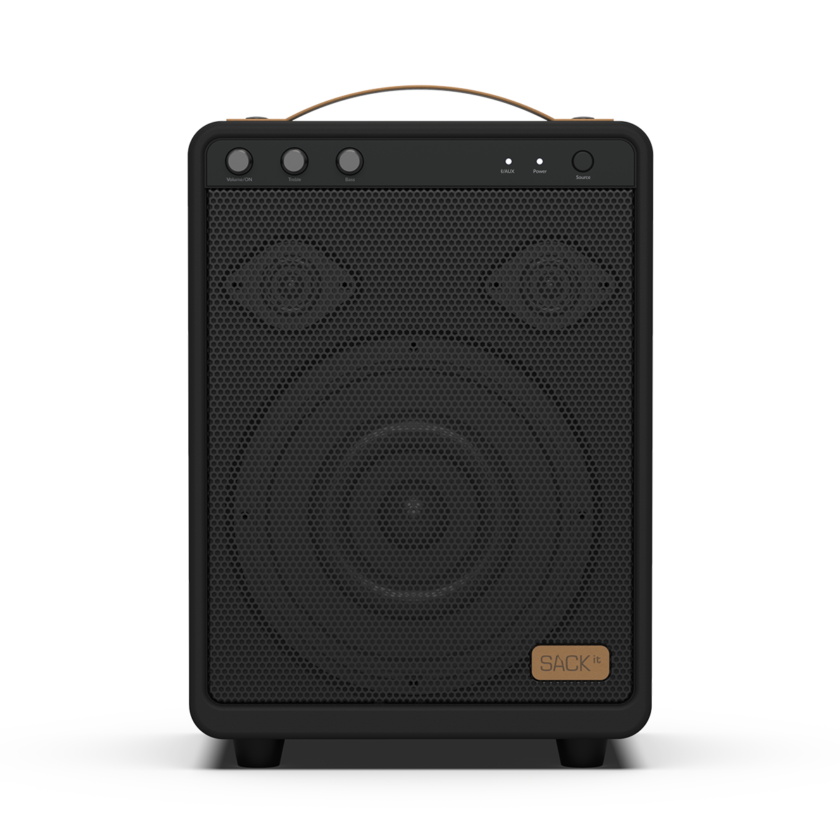 Boom 150 portable Bluetooth speaker with steel and aluminum frame in a vertical design