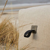 Soft Sofa Outdoor 5-seater corner sofa in Kirra Sand fabric placed outdoors