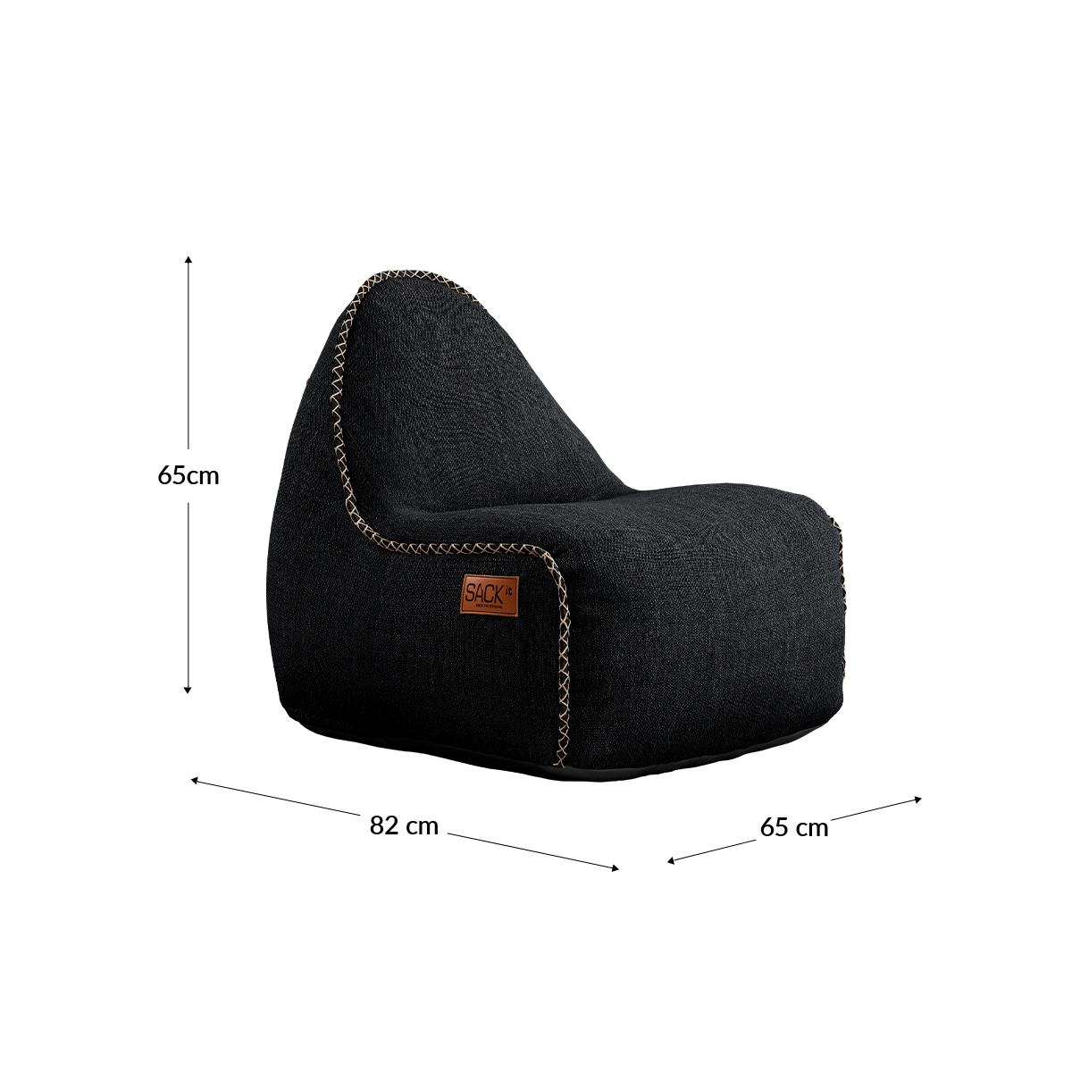 Cobana Junior Lounge Chair in Cobana Grey with soft, durable fabric and a relaxed, rounded shape.