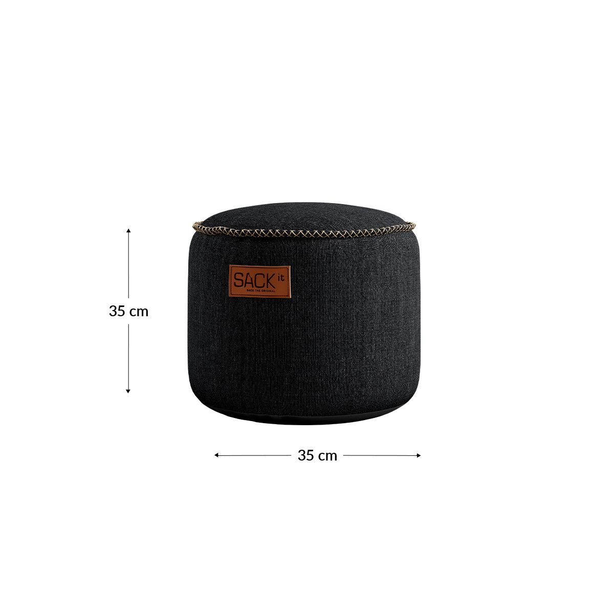 Cobana Junior Pouf in Cobana Sand Melange color, round indoor and outdoor pouf for kids.