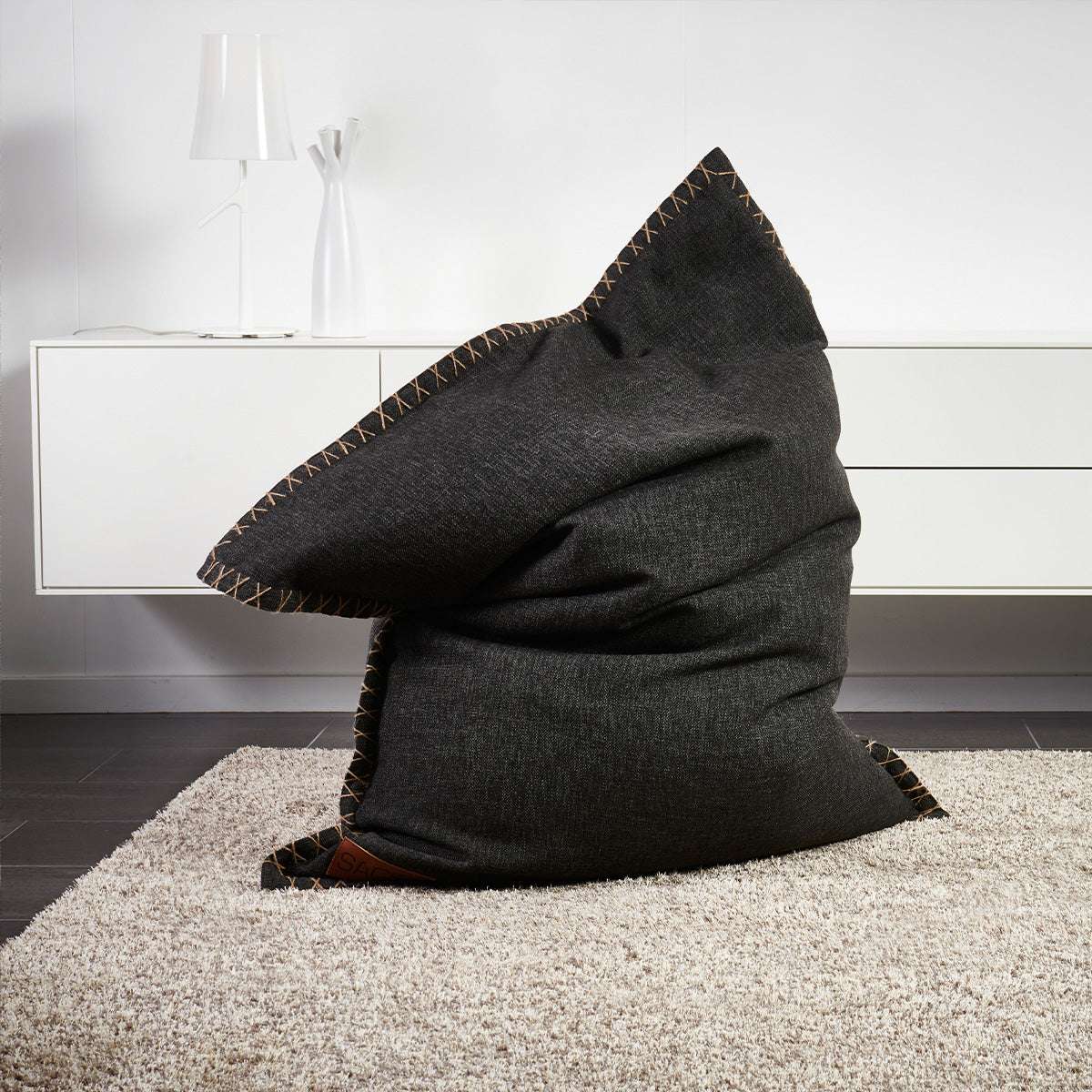 Cobana Grey beanbag chair with durable, water-repellent fabric in a relaxed indoor setting