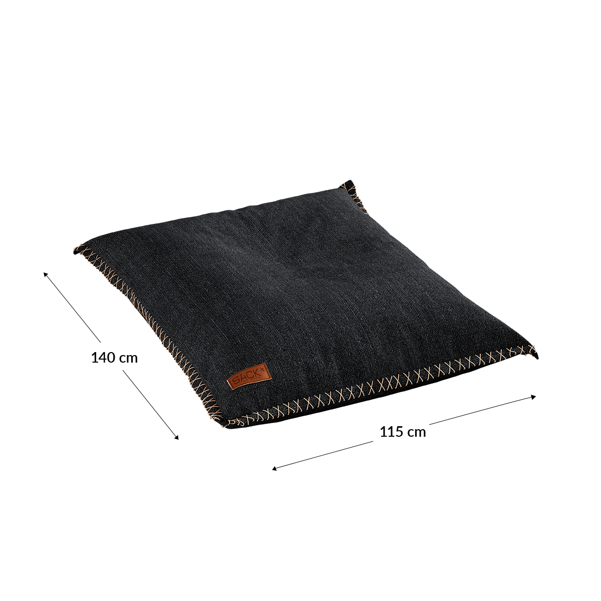 Cobana Grey beanbag chair with durable water-repellent fabric and hand-sewn stitches.