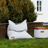 Cobana Grey beanbag chair with hand-sewn stitches, designed for indoor and outdoor use.