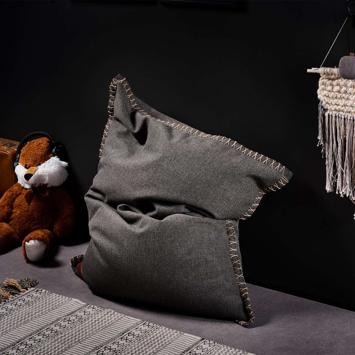 Cobana Junior Beanbag in grey with a soft, durable fabric and a relaxed, rounded shape.