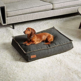 Medium Cobana Black dog bed with water-repellent fabric and non-slip bottom.