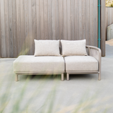 Kirra Lounge Sofa corner module in Kirra Sand with powder-coated aluminum frame and olefin cushions outdoors