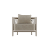 Kirra Lounge Chair in sand color with aluminum frame and olefin textile for outdoor use