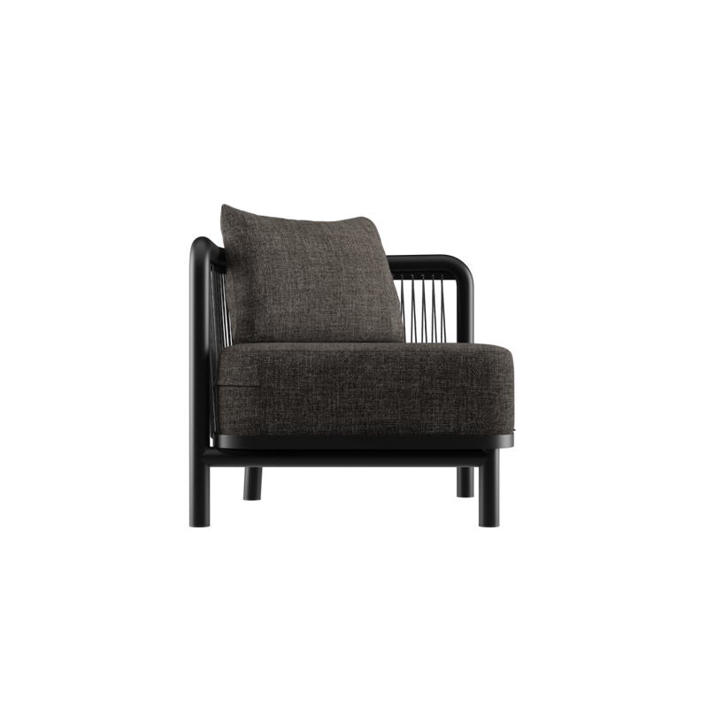 Kirra Lounge Sofa corner section in Kirra Noir with aluminum frame and olefin textile cushions