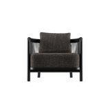 Kirra Lounge Chair in Kirra Noir with aluminum frame and olefin textile for outdoor use