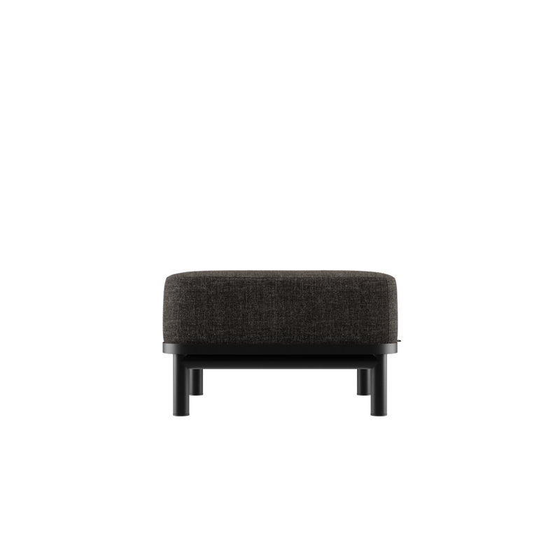 Kirra Lounge Sofa pouf in Kirra Noir with aluminum frame and olefin textile for outdoor use