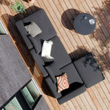 Cobana Lounge Sofa pouf in black with powder-coated aluminum frame and Olefin textile for outdoor use