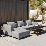 Cobana Lounge Sofa pouf in black with powder-coated aluminum frame and outdoor fabric.