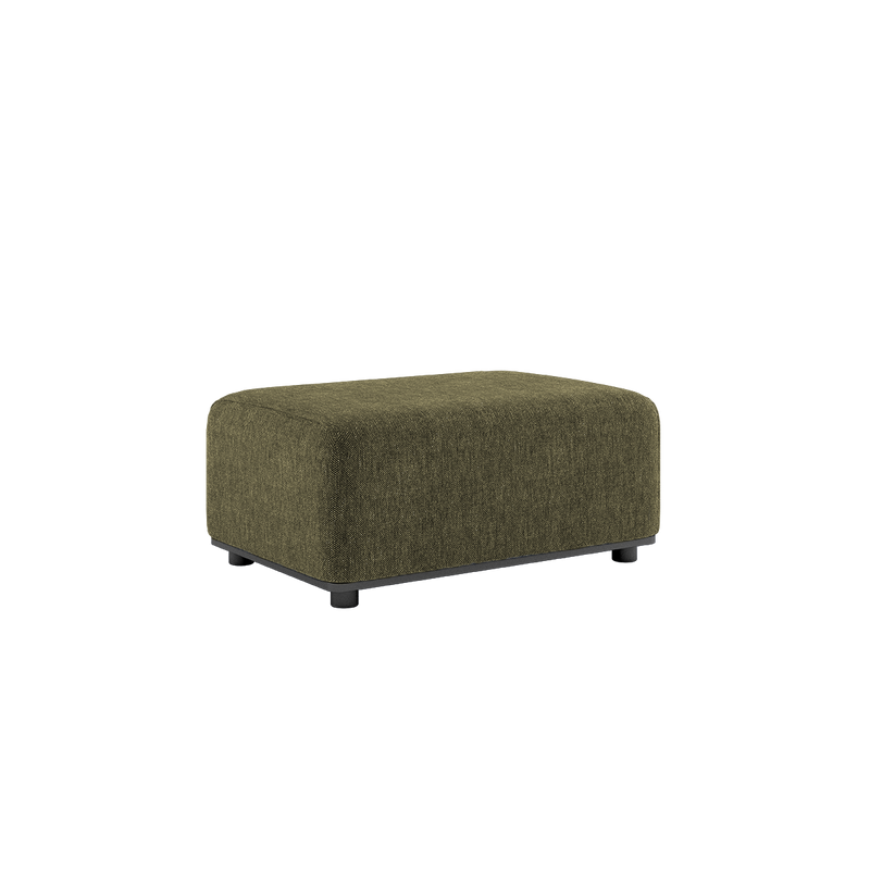 Kirra Olive Cobana Lounge Sofa pouf with powder-coated aluminum frame and eco-certified textile upholstery