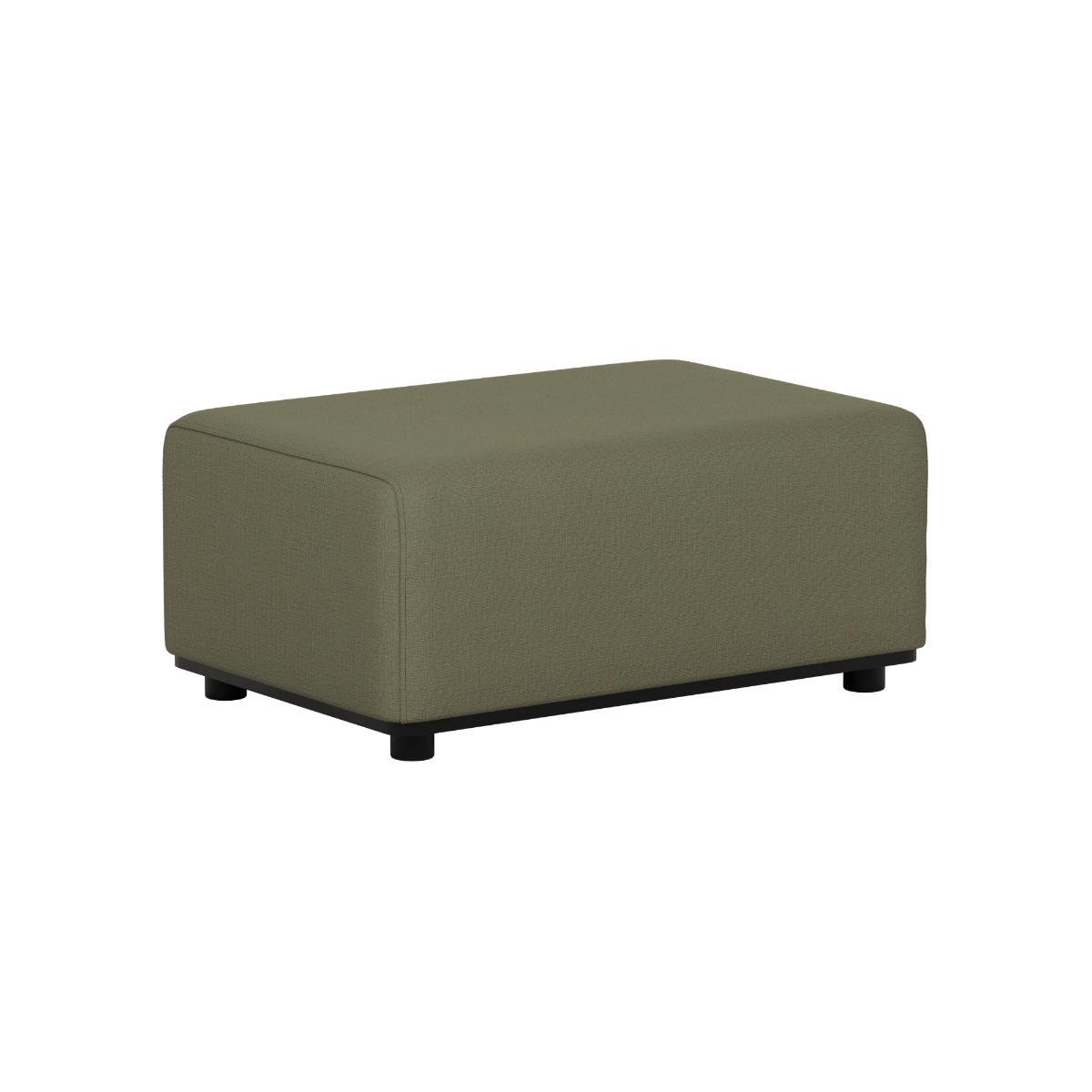 sackit water repellent olive green cover fitted over a Cobana Lounge Sofa pouf module to protect outdoor furniture from wind and weather