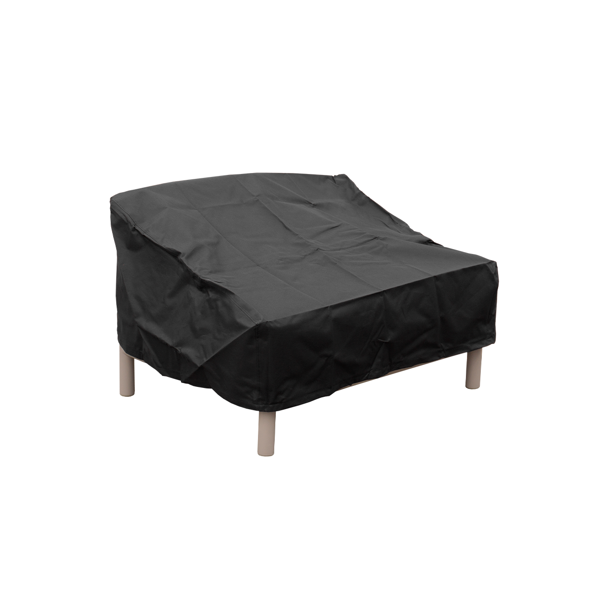 Water repellent gray polyester cover fitted on Kirra Lounge Sofa Open End module against white background