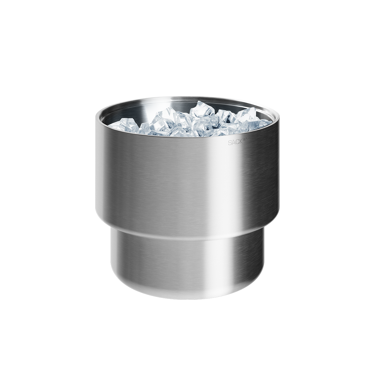 Stainless steel wine bucket with a 22 cm diameter, designed to hold up to 4 bottles or 9 liters of ice.
