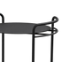 Matte black powder-coated steel Serving Table with four wheels and minimalist design on white background